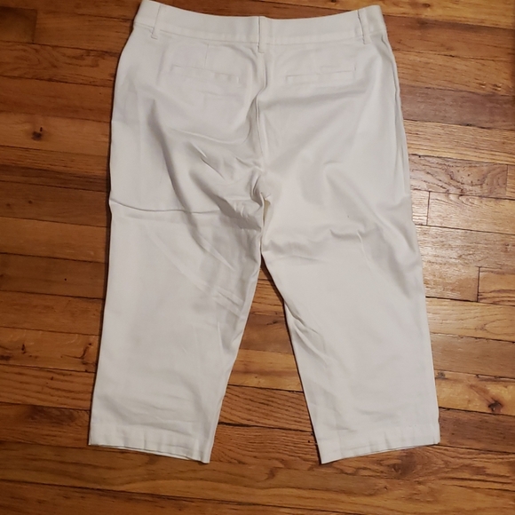 White crop capri spring summer pants - Picture 2 of 3